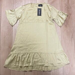 Threadbare Girls Amir Gold Satin Dress, sz 13